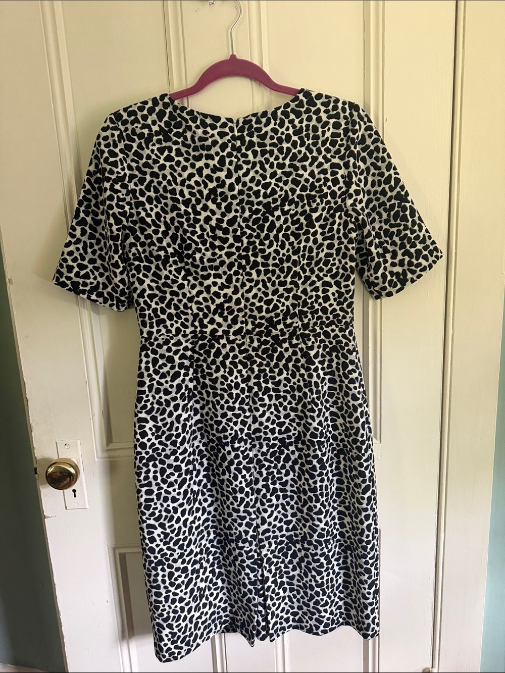 Talbots Black and White Animal-Print Midi Dress - Picture 6 of 7